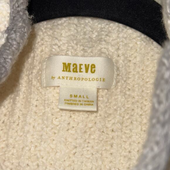 Maeve Anthropologie Women’s Chunky Knit Mock Neck Sweater Ivory Cream Size S - Picture 5 of 7
